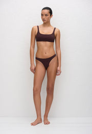 Nineties Crop Top - Aubergine Crinkle - Matteau